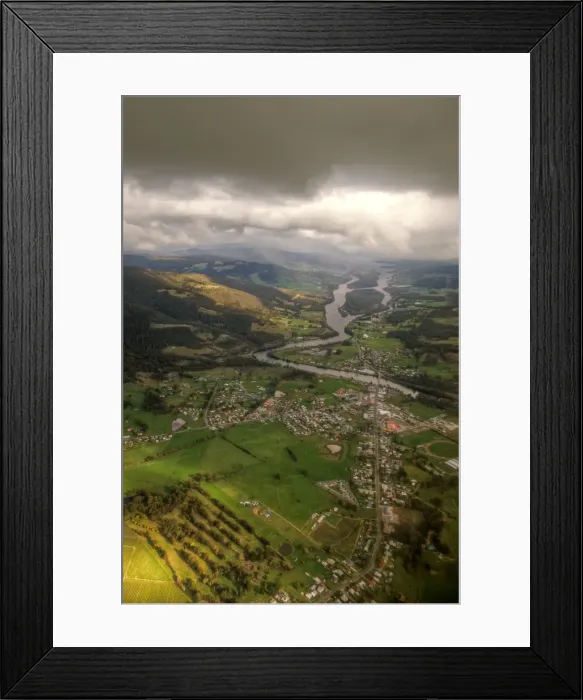 Framed Print : Aerial view of Huonville and Woodstock Framed Print : Aerial view of Huonville and Woodstock