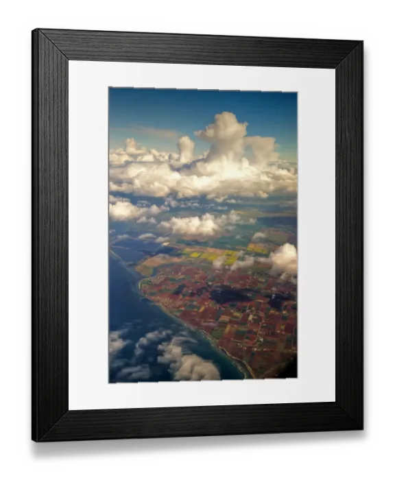 Framed Print : Aerial view of Vitoria coastline farming fields Framed Print : Aerial view of Vitoria coastline farming fields