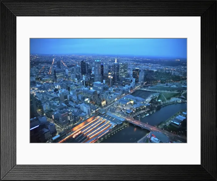 Framed Print : Dusk view of Central Melbourne from Eureka Tower
