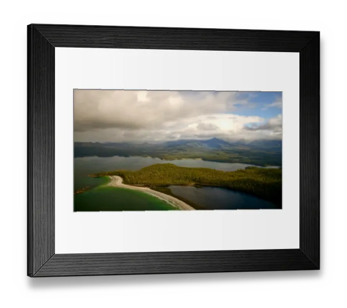 Framed Print : Recherche Boy and Dinghy Tasmania aerial view Framed Print : Recherche Boy and Dinghy Tasmania aerial view