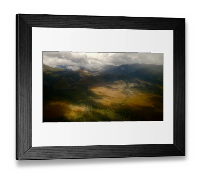 Framed Print : Tasmanian picturesque mountain peaks in clouds Framed Print : Tasmanian picturesque mountain peaks in clouds