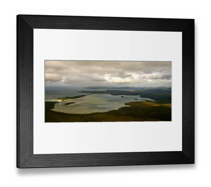Framed Print : Southport Lagoon conservation area view from plane
