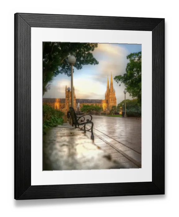Framed Print : Saint Marys Cathedral view from Hyde Park