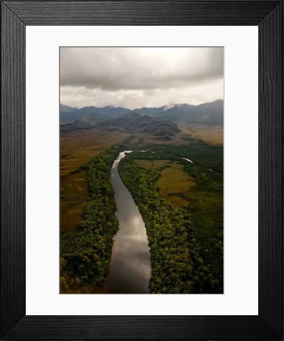 Framed Print : Southwest National Park stream and mountains view