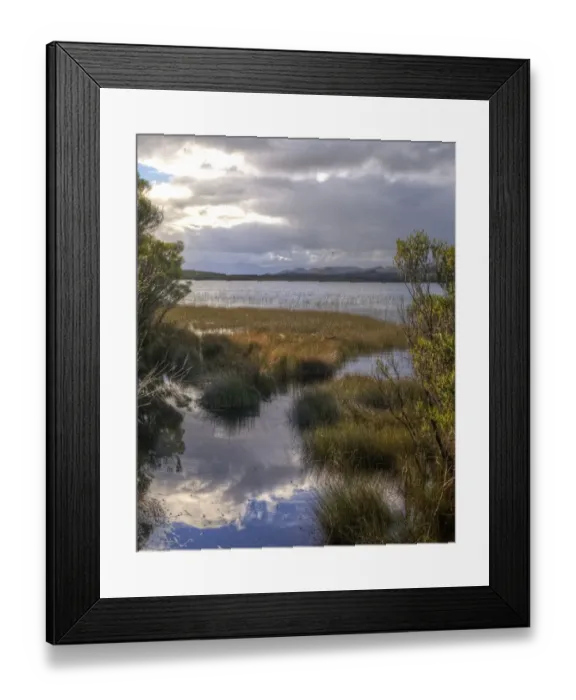 Framed Print : Wilderness bay and swamp and moving weather front