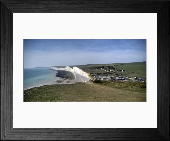 Framed Print : Seven Sisters white cliffs coastline