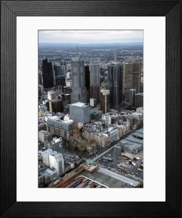 Framed Print : Melbourne aerial view St Pauls Cathedral Framed Print : Melbourne aerial view St Pauls Cathedral