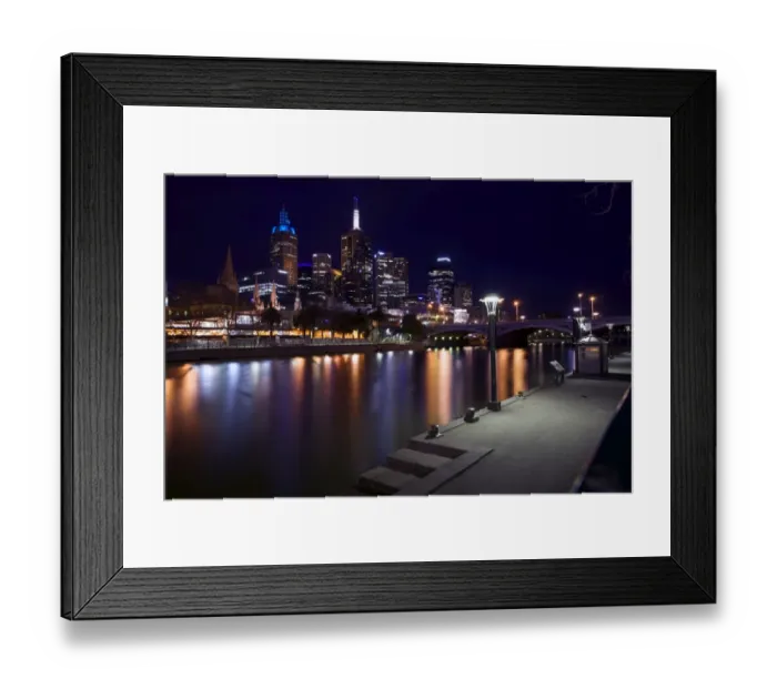 Framed Print : Melbourne night long exposure reflections