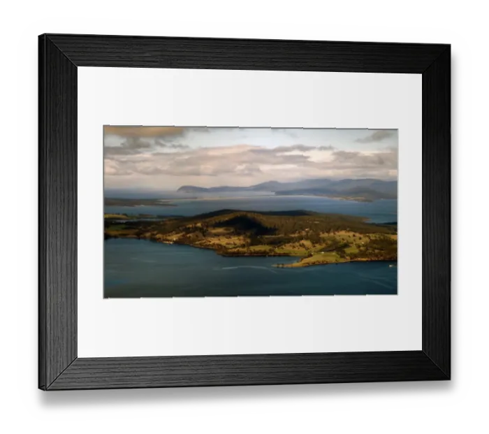 Framed Print : Tasmania landscape view from an airplane