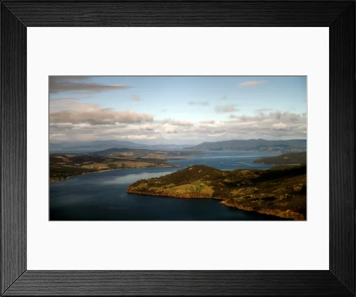 Framed Print : Tasmania landscape view from an airplane