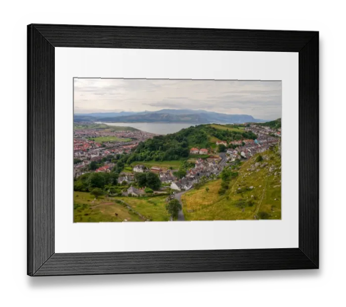 Framed Print : Aerial view of Llandudno and Conwy bay