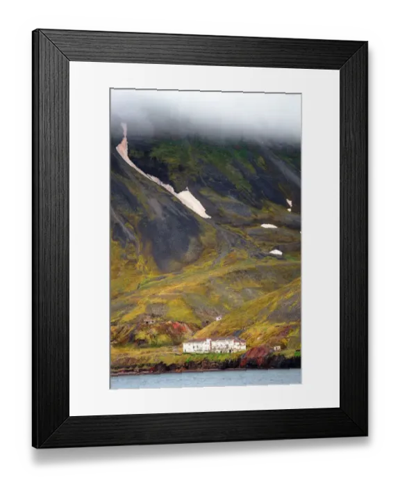 Framed Print : Svalbard Grumant abandoned settlement in summer