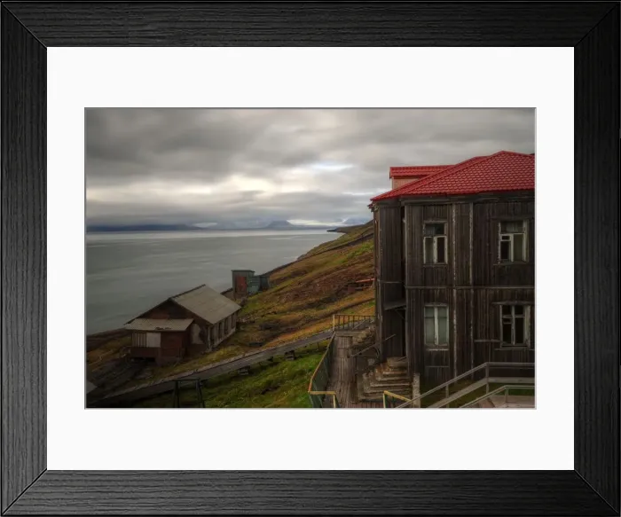Framed Print : Abandoned Barentsburg mining town in Svalbard Framed Print : Abandoned Barentsburg mining town in Svalbard