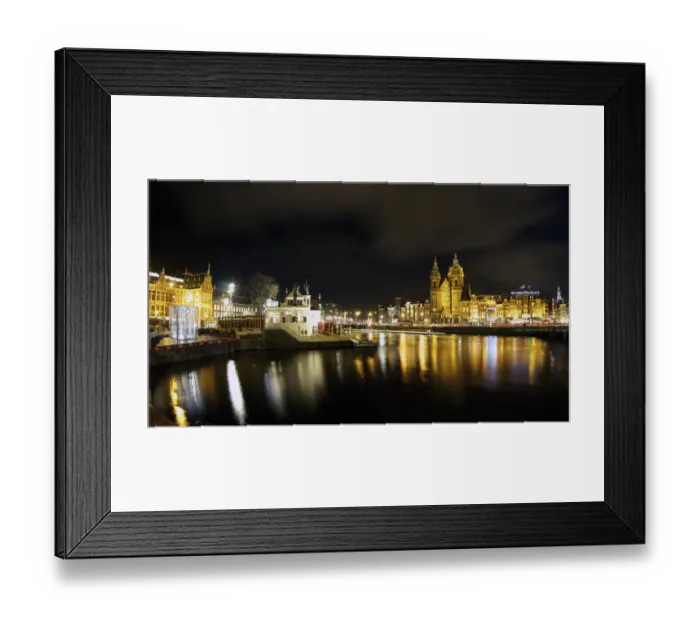 Framed Print : Basilica of St Nicholas and train station at night Framed Print : Basilica of St Nicholas and train station at night