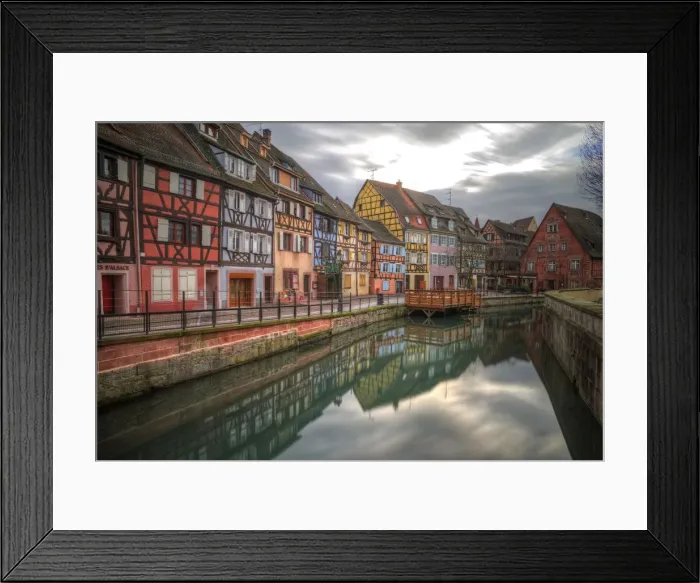 Framed Print : Colmar picturesque old town and canal reflections