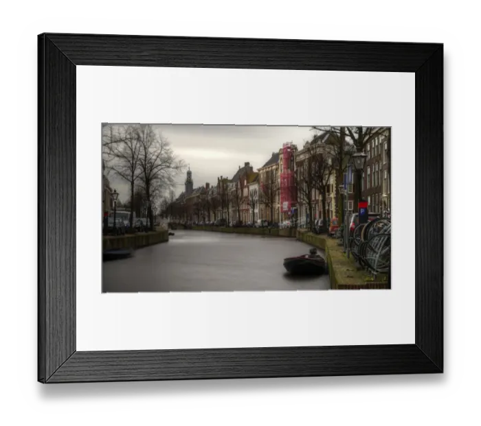 Framed Print : Steenschuur canal in old town Leiden long exposure Framed Print : Steenschuur canal in old town Leiden long exposure