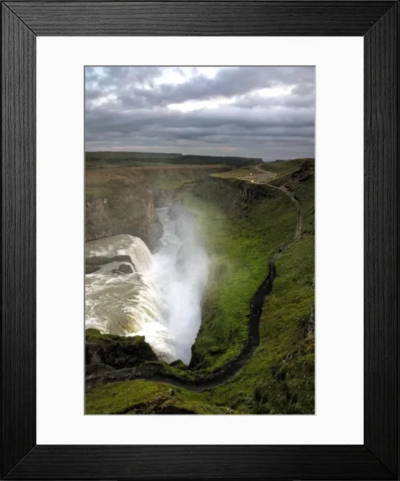 Framed Print : Icelandic Gullfoss waterfall canyon