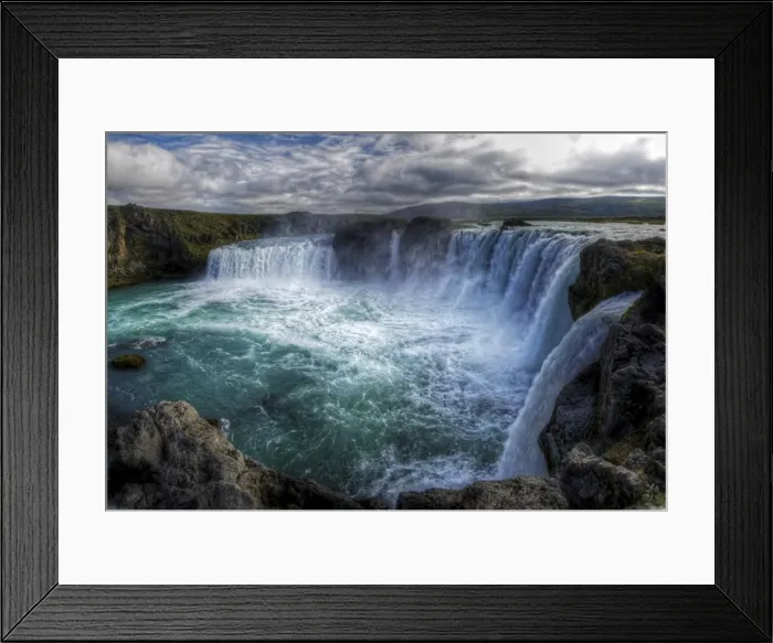 Framed Print : Picturesque Godafoss waterfalls in north Iceland Framed Print : Picturesque Godafoss waterfalls in north Iceland