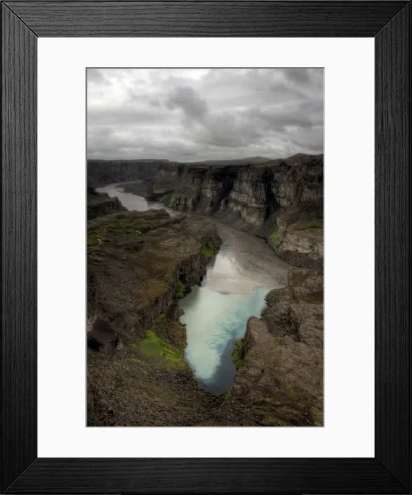 Framed Print : Jokulsargljufur Canyon with dramatic cliffs