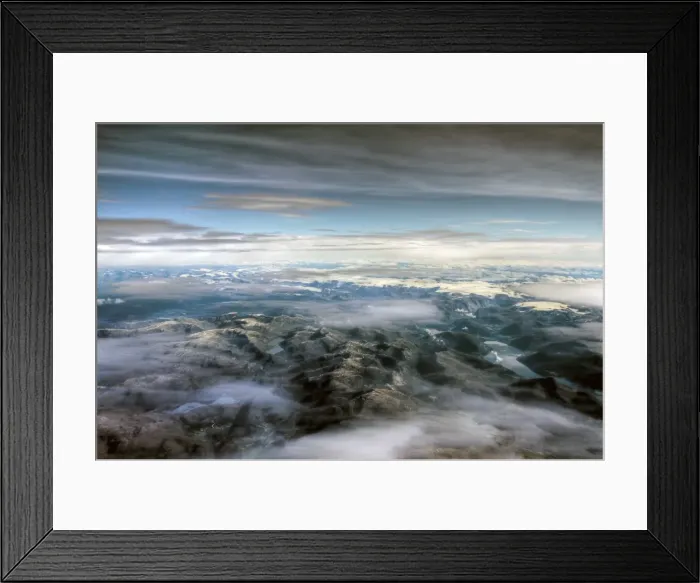 Framed Print : Aerial view of Sunmore mountains with glaciers Framed Print : Aerial view of Sunmore mountains with glaciers