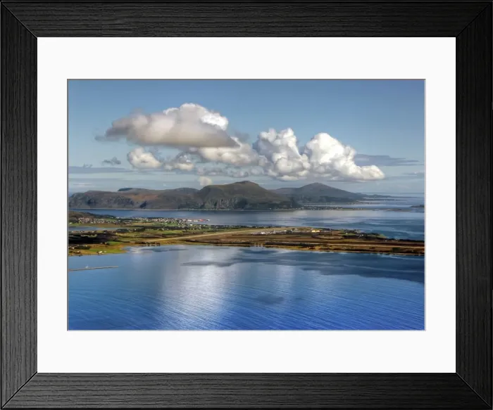 Framed Print : Aerial view of Alesund airport and coastline Framed Print : Aerial view of Alesund airport and coastline