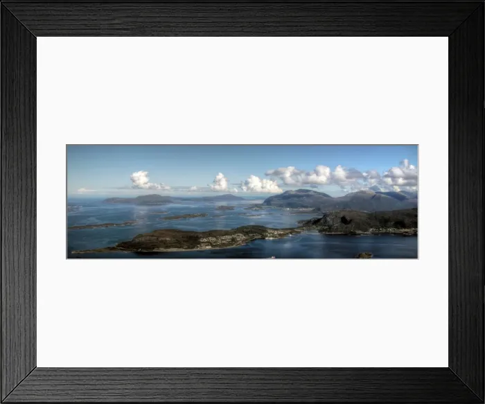 Framed Print : Aerial view of Alesund coastline on clear day Framed Print : Aerial view of Alesund coastline on clear day