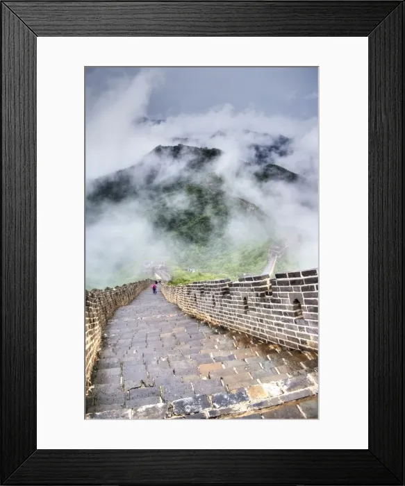 Framed Print : Famous Great Wall covered in fog and clouds Framed Print : Famous Great Wall covered in fog and clouds