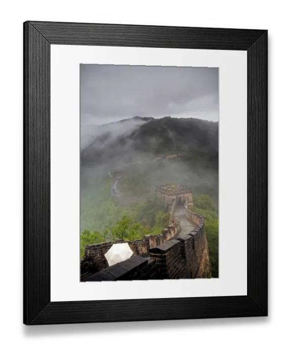 Framed Print : Mutianyu Great Wall of China covered in fog Framed Print : Mutianyu Great Wall of China covered in fog