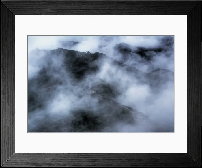 Framed Print : Mutianyu Great Wall of China in dense fog