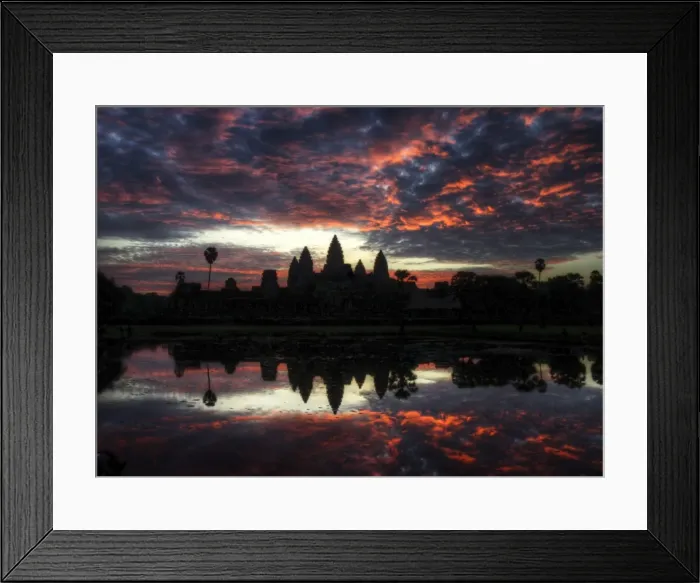 Framed Print : Angkor Wat temple sunrise reflections