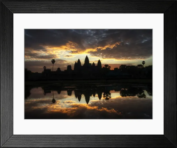 Framed Print : Angkor Wat temple sunrise water reflections Framed Print : Angkor Wat temple sunrise water reflections