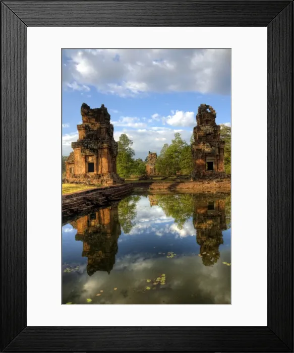 Framed Print : Angkor Wat complex temple ruins reflections