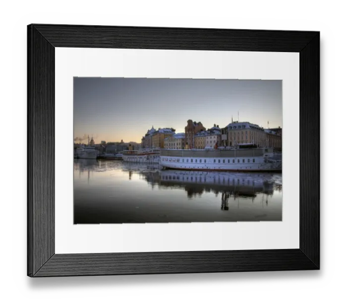 Framed Print : Stockholm Gamla Stan and boats at winter sunset Framed Print : Stockholm Gamla Stan and boats at winter sunset
