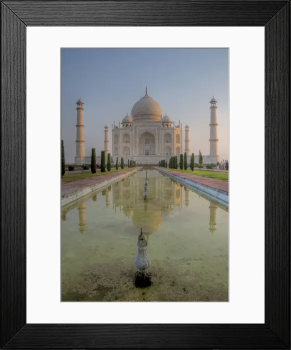 Framed Print : Taj Mahal sunrise water reflections Framed Print : Taj Mahal sunrise water reflections