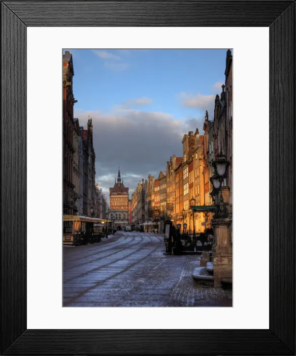 Framed Print : Gdansk Long Market Street towards Golden Gate