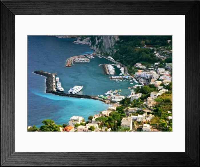 Framed Print : Aerial view of Capri Marina Grange and old town