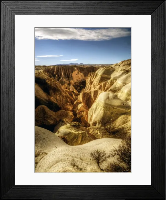 Framed Print : Cappadocia sandstone canyon colourful formations Framed Print : Cappadocia sandstone canyon colourful formations