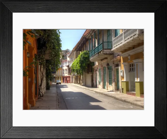 Framed Print : Cartagena old colonial style street