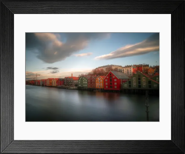 Framed Print : Trondheim colourful waterfront houses Framed Print : Trondheim colourful waterfront houses