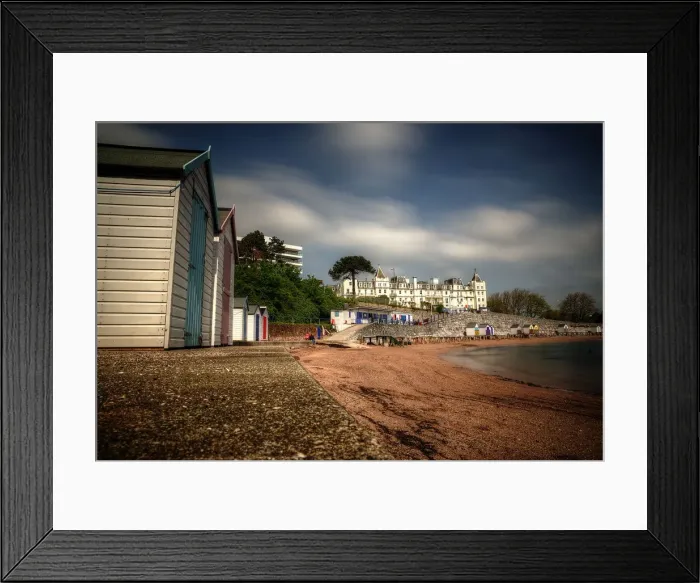Framed Print : Tor Bay Torquay beach colourful huts Framed Print : Tor Bay Torquay beach colourful huts