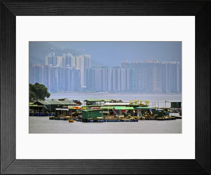 Framed Print : Hong Kong New Territories floating village Framed Print : Hong Kong New Territories floating village