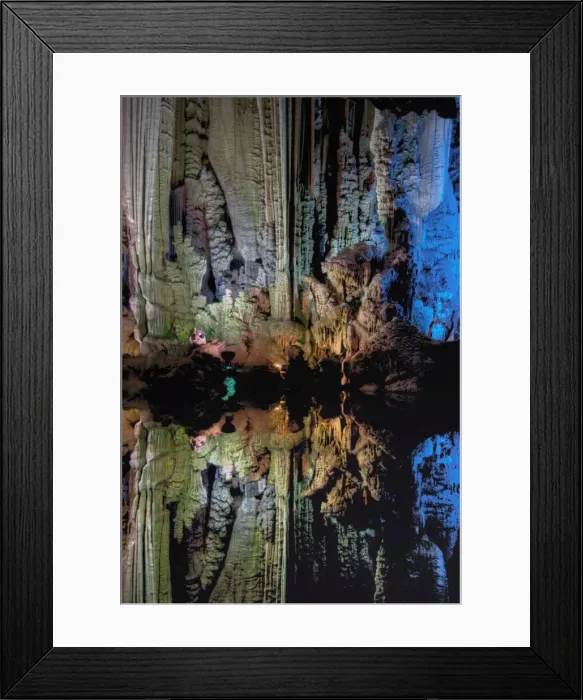 Framed Print : Yanghshuo colourful Silver Cave reflections
