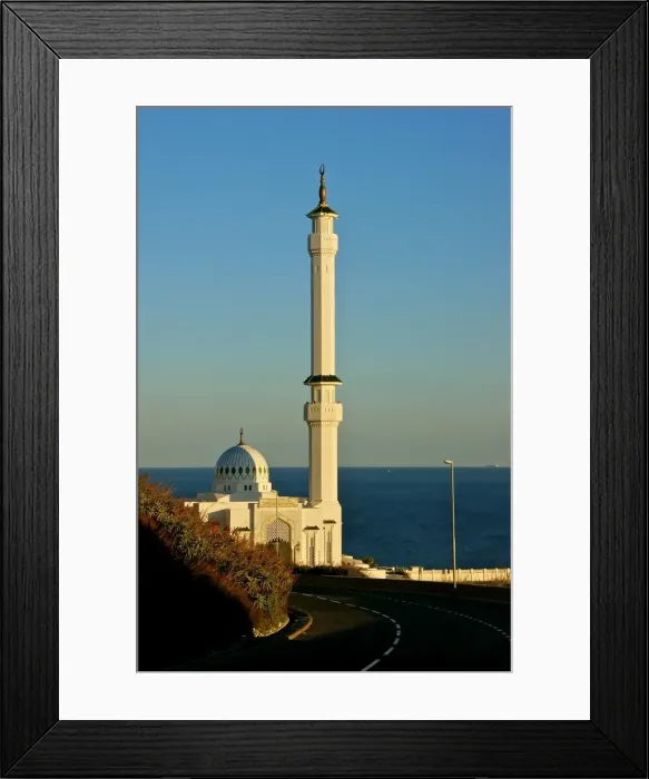 Framed Print : Gibraltar Europa point Brahim-al-Ibrahim Mosque