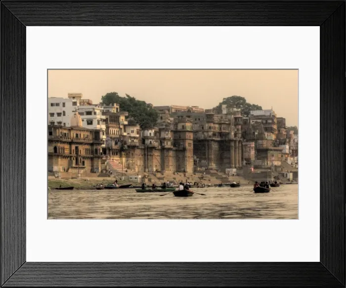 Framed Print : Varanasi famous bath Ghats on Ganges river Framed Print : Varanasi famous bath Ghats on Ganges river