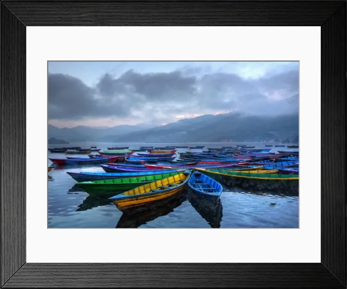 Framed Print : Pokhara lake and boats Framed Print : Pokhara lake and boats