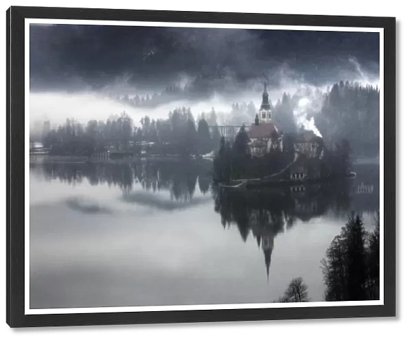 Bled Slovenia in bad weather