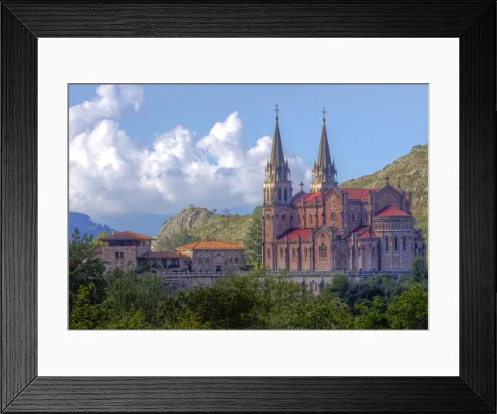 Framed Print : Our Lady of Covadonga basilica in Picos de Europa