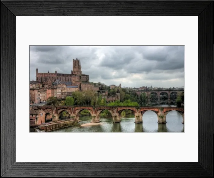 Framed Print : Cathedral Basilica of Saint Cecilia and bridges
