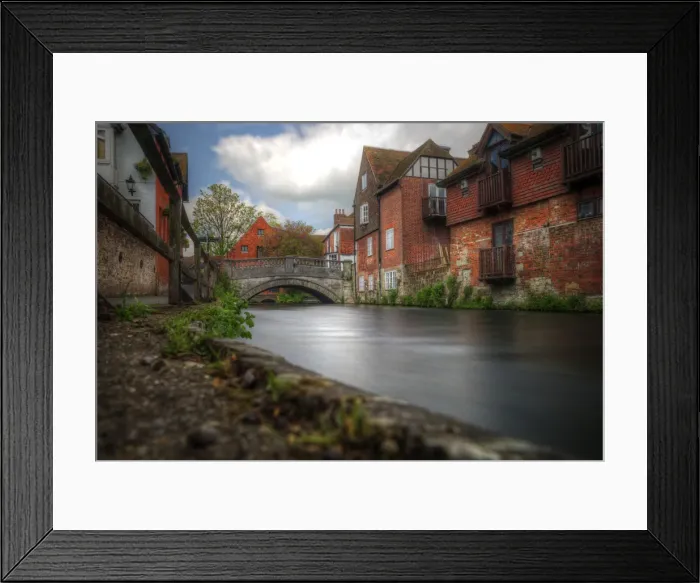 Framed Print : Winchester river Itchen bridge and old town