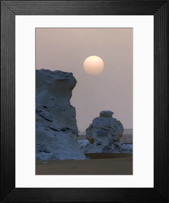 Framed Print : White desert sunset over limestone formations Framed Print : White desert sunset over limestone formations